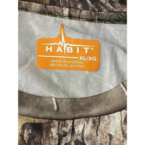 Habit Mens Shirt Size XL Green Camo Short Sleeve Fishing Hunting - Picture 9 of 10